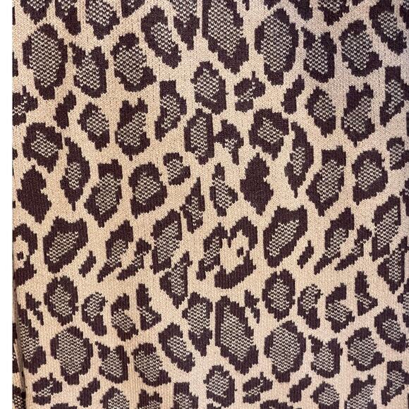 Kathy Ireland Womens 2X Leopard Animal Print Mock-Neck Jacquard Sweater NEW Mob - Picture 9 of 10
